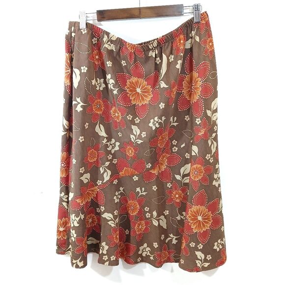 Vintage Floral Pull On Midi Skirt - Picture 2 of 8